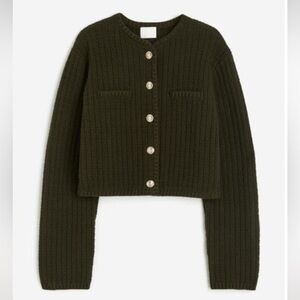 H&M Short Textured Knit Cardigan